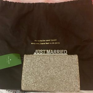 Kate Spade Just Married Clutch Handbag NWT
